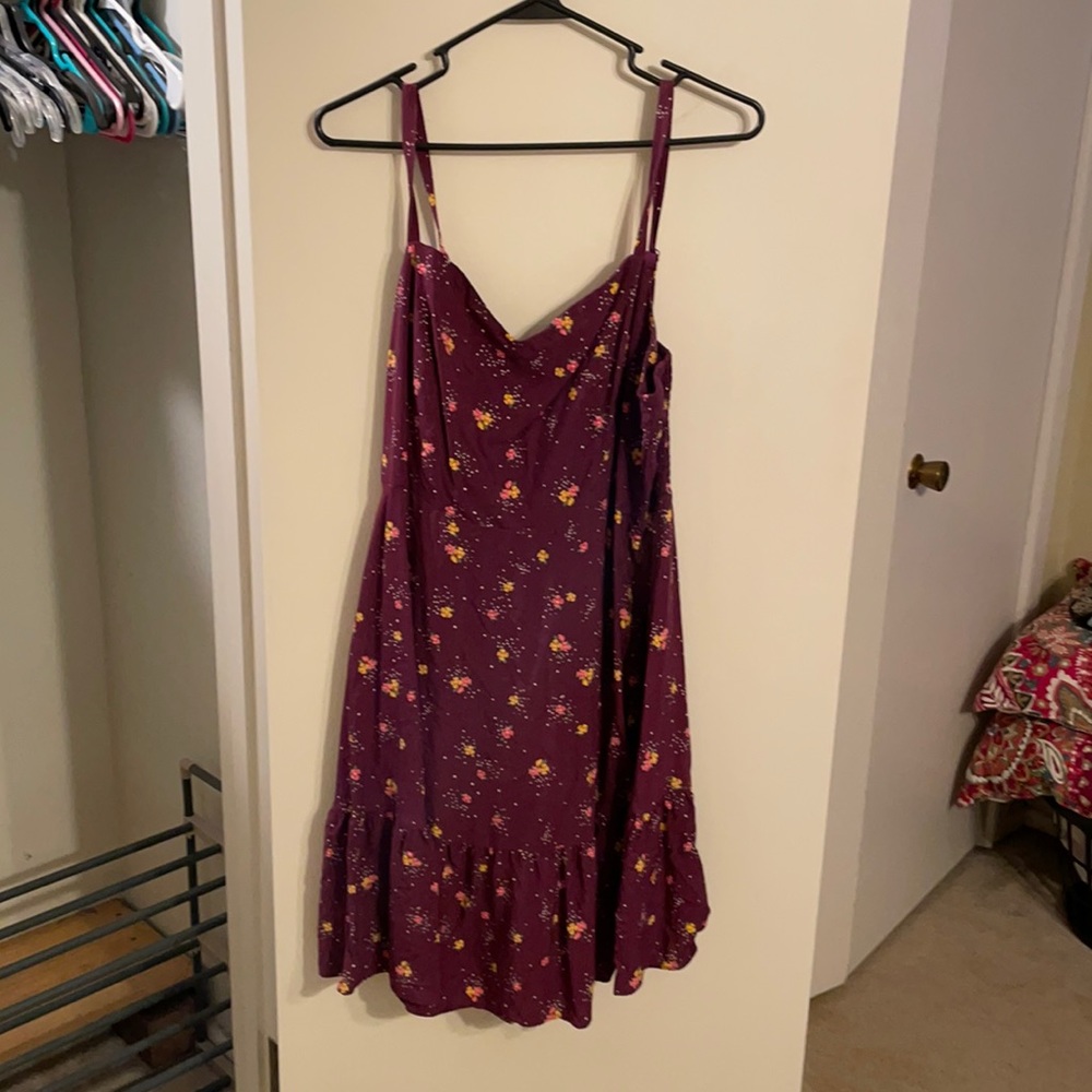 Maroon Skinny Strap Dress